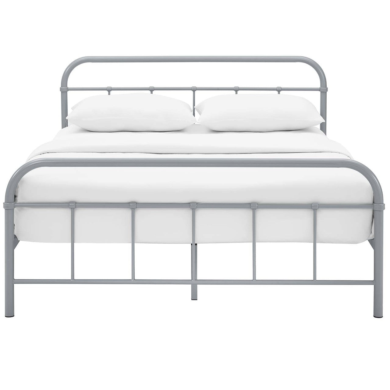 Maisie Queen Stainless Steel Bed Frame, Queen Size, Metal Steel Stainless Steel, Grey Gray, 14387