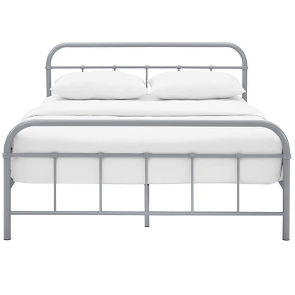 Maisie Queen Stainless Steel Bed Frame, Queen Size, Metal Steel Stainless Steel, Grey Gray, 14387