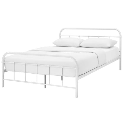 Maisie Queen Stainless Steel Bed Frame, Queen Size, Metal Steel Stainless Steel, White, 14388