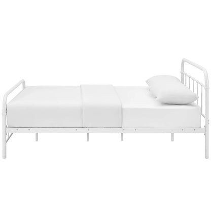Maisie Queen Stainless Steel Bed Frame, Queen Size, Metal Steel Stainless Steel, White, 14388