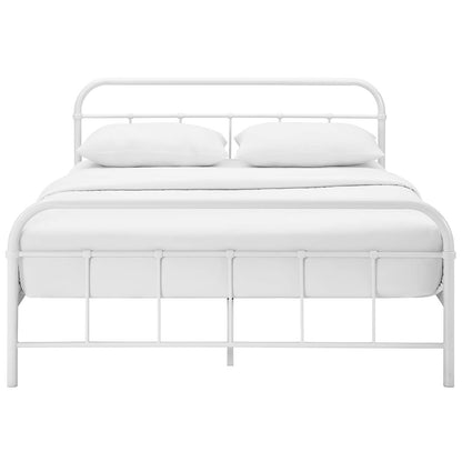 Maisie Queen Stainless Steel Bed Frame, Queen Size, Metal Steel Stainless Steel, White, 14388