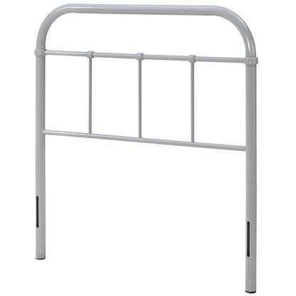 Serena Twin Steel Headboard, Twin Size, Metal Steel, Grey Gray, 14391