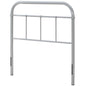 Serena Twin Steel Headboard, Twin Size, Metal Steel, Grey Gray, 14391