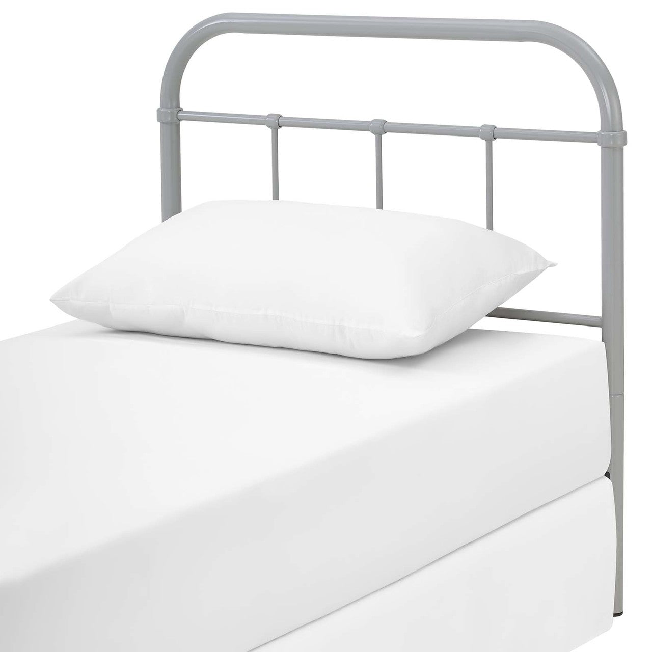 Serena Twin Steel Headboard, Twin Size, Metal Steel, Grey Gray, 14391