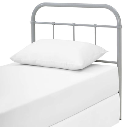 Serena Twin Steel Headboard, Twin Size, Metal Steel, Grey Gray, 14391