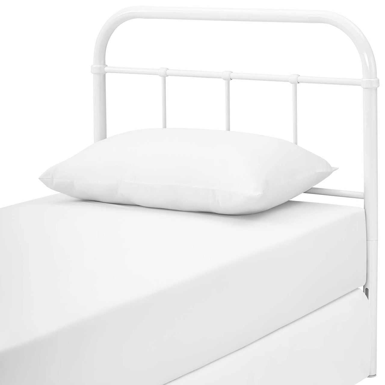 Serena Twin Steel Headboard, Twin Size, Metal Steel, White, 14395