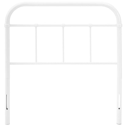 Serena Twin Steel Headboard, Twin Size, Metal Steel, White, 14395