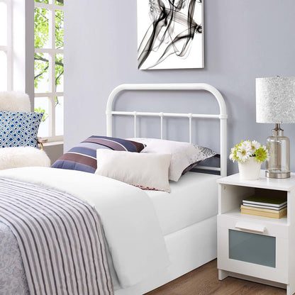 Serena Twin Steel Headboard, Twin Size, Metal Steel, White, 14395
