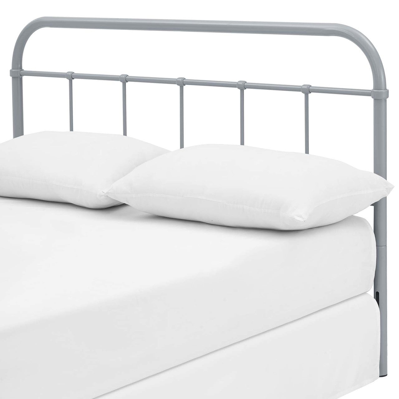 Serena Queen Steel Headboard, Queen Size, Metal Steel, Grey Gray, 14400