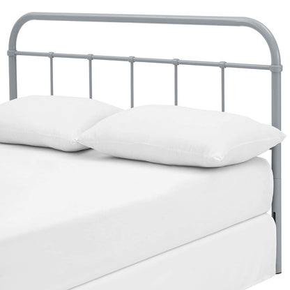 Serena Queen Steel Headboard, Queen Size, Metal Steel, Grey Gray, 14400