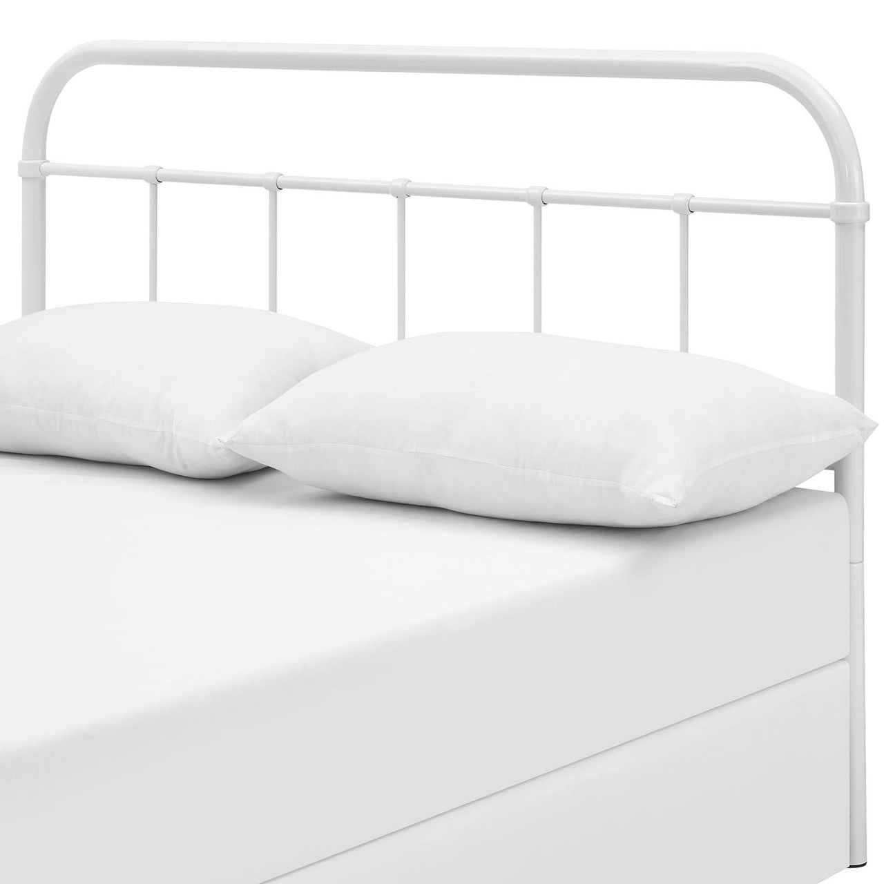 Serena Queen Steel Headboard, Queen Size, Metal Steel, White, 14401