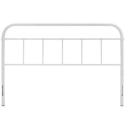 Serena Queen Steel Headboard, Queen Size, Metal Steel, White, 14401