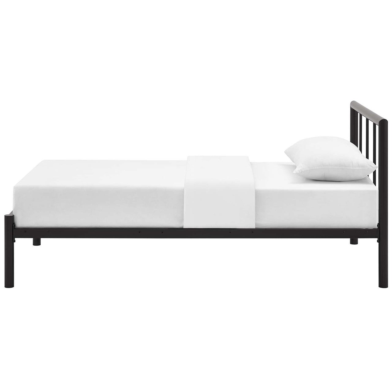 Gwen Twin Bed Frame, Twin Size, Metal Steel, Brown, 14412
