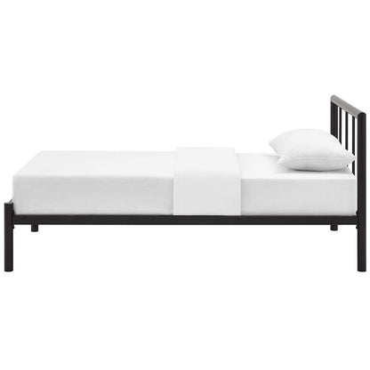 Gwen Twin Bed Frame, Twin Size, Metal Steel, Brown, 14412