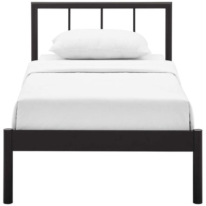 Gwen Twin Bed Frame, Twin Size, Metal Steel, Brown, 14412