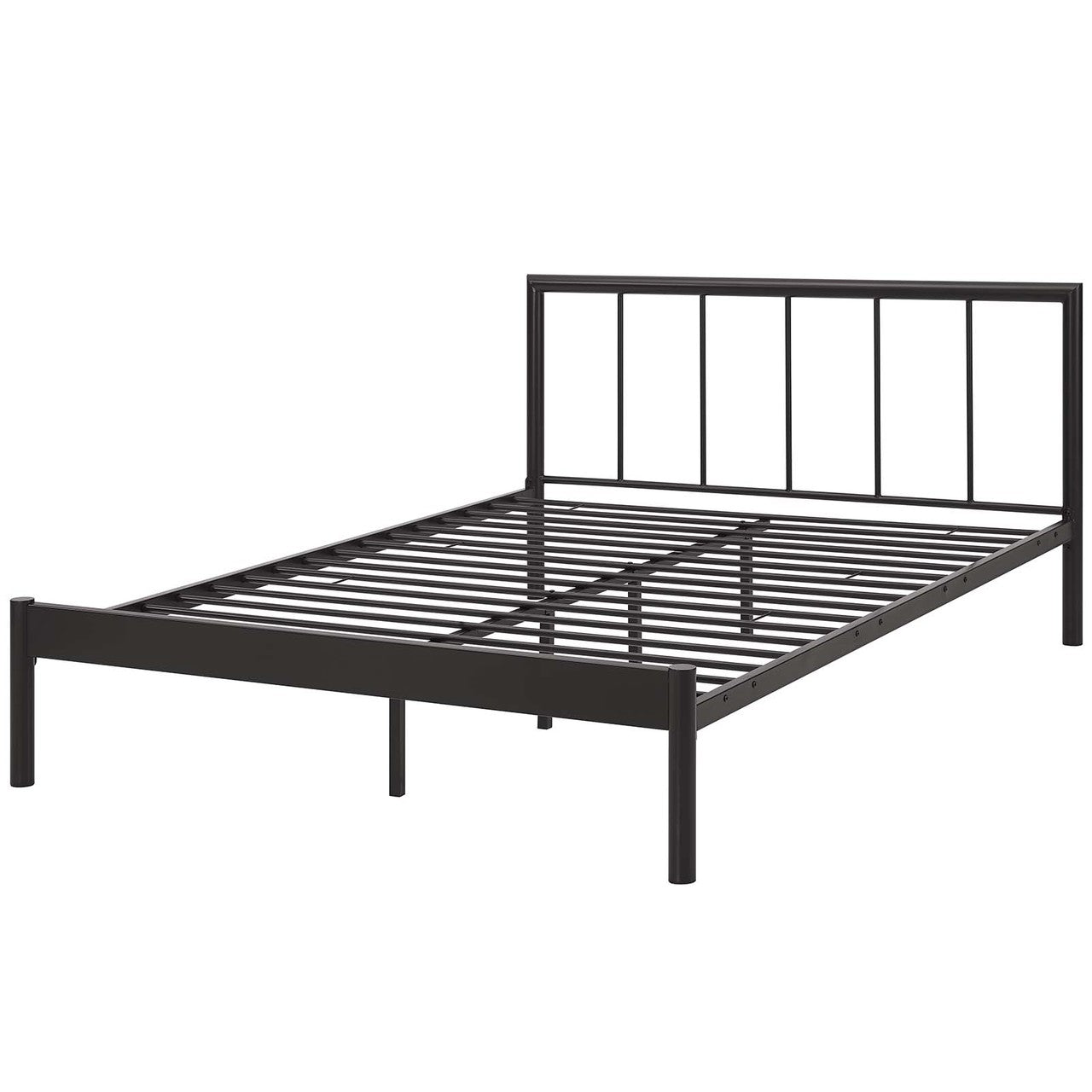 Gwen Full Bed Frame, Full Size, Metal Steel, Brown, 14415