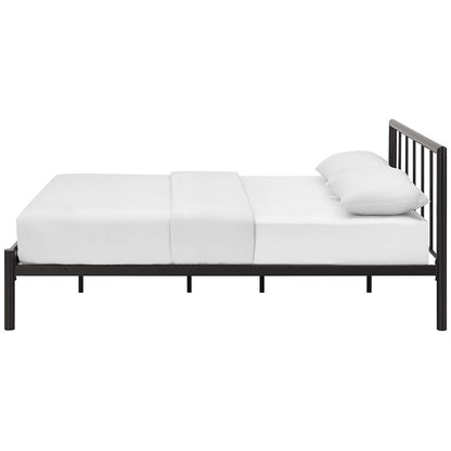 Gwen Full Bed Frame, Full Size, Metal Steel, Brown, 14415