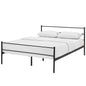 Alina Full Platform Bed Frame, Full Size, Metal Steel, Brown, 14436