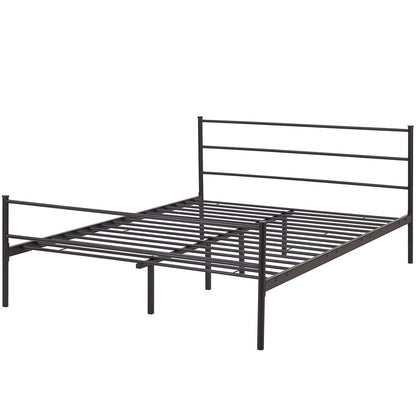Alina Full Platform Bed Frame, Full Size, Metal Steel, Brown, 14436