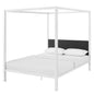 Raina Queen Canopy Bed Frame, Queen Size, Metal Steel, Multi Grey Gray, 14443