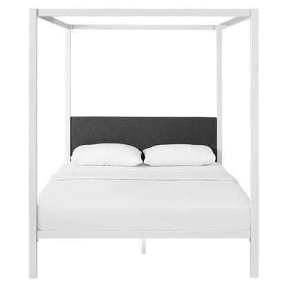 Raina Queen Canopy Bed Frame, Queen Size, Metal Steel, Multi Grey Gray, 14443