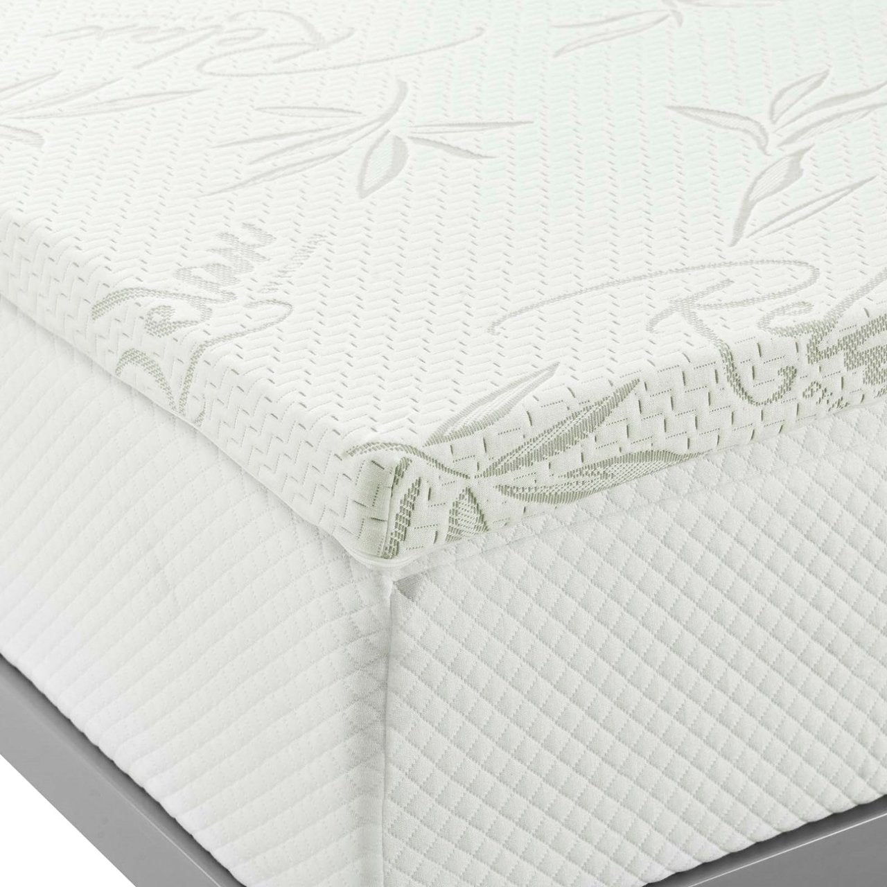 Relax Twin 2" Gel Memory Foam Mattress Topper, White, Fabric 12443