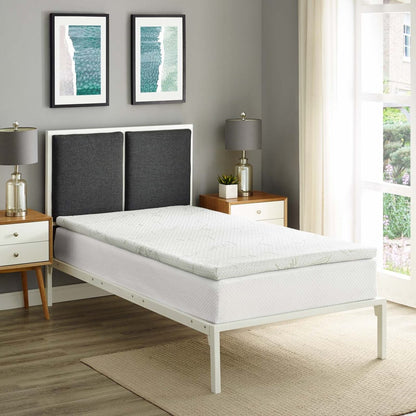 Relax Twin 2" Gel Memory Foam Mattress Topper, White, Fabric 12443