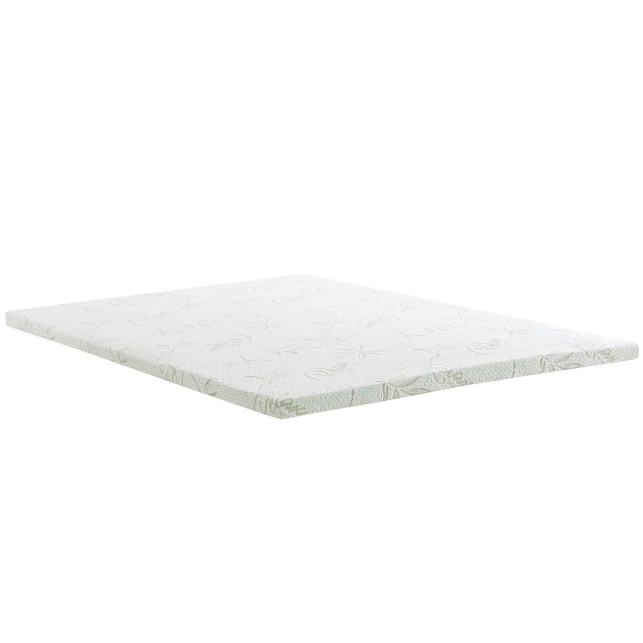 Relax Queen 2" Gel Memory Foam Mattress Topper, White, Fabric 12445