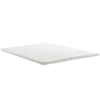 Relax Queen 2" Gel Memory Foam Mattress Topper, White, Fabric 12445