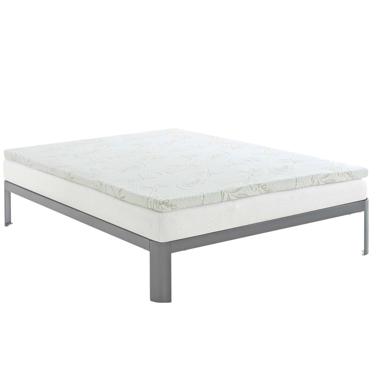 Relax Queen 2" Gel Memory Foam Mattress Topper, White, Fabric 12445