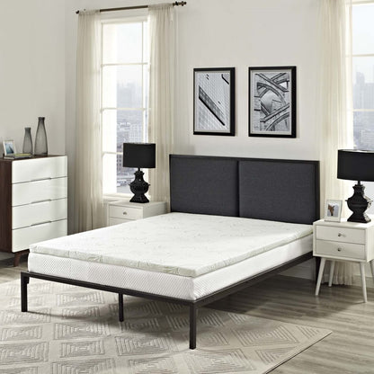 Relax Queen 2" Gel Memory Foam Mattress Topper, White, Fabric 12445