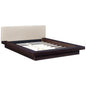 Freja Queen Fabric Platform Bed, Beige, Fabric 12986