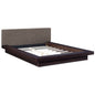 Freja Queen Fabric Platform Bed, Brown, Fabric 12987