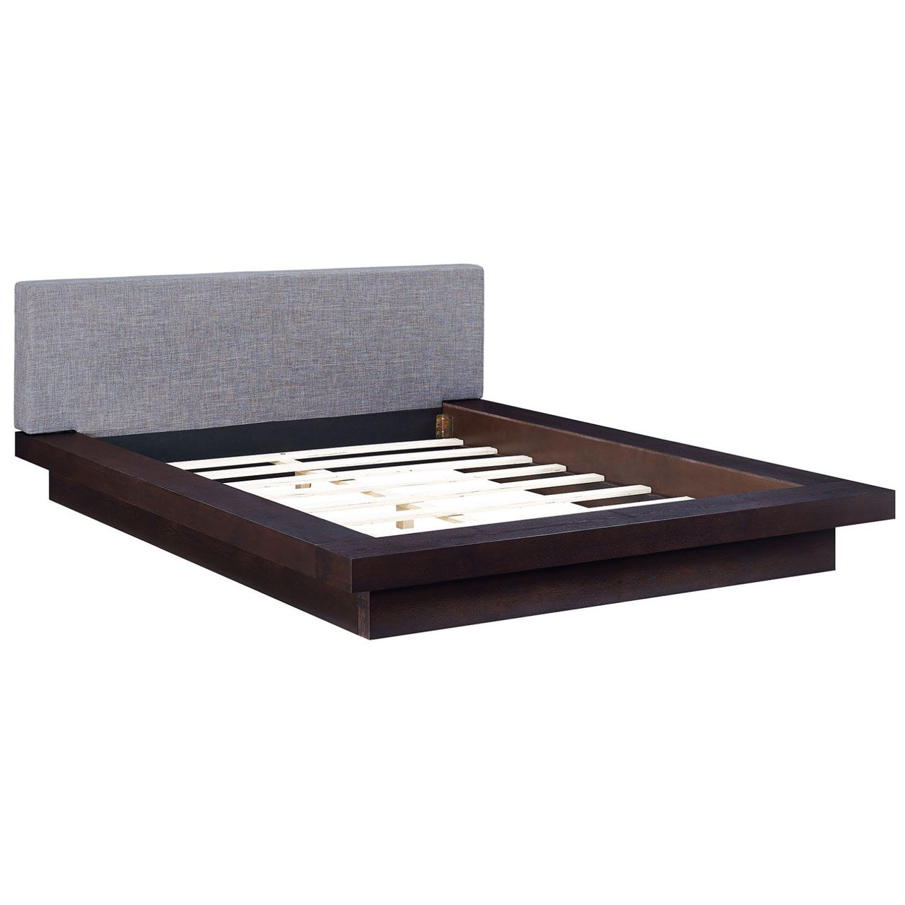 Freja Queen Fabric Platform Bed, Grey, Fabric 12989