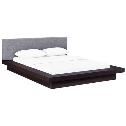 Freja Queen Fabric Platform Bed, Grey, Fabric 12989