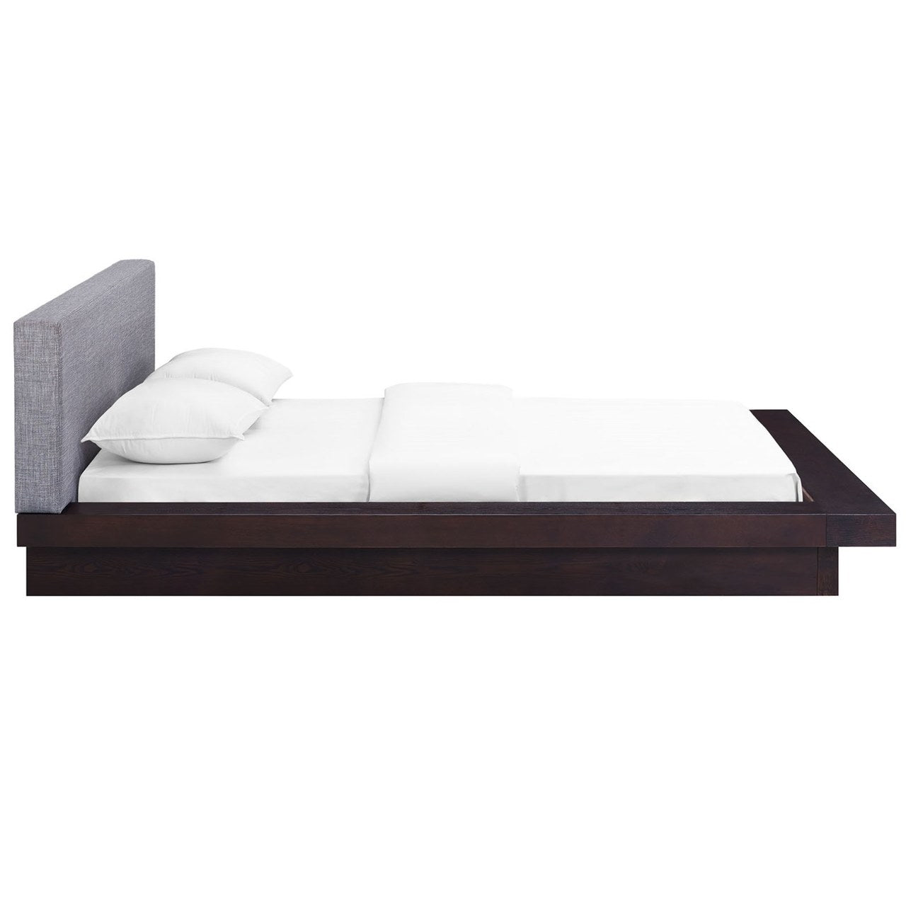 Freja Queen Fabric Platform Bed, Grey, Fabric 12989