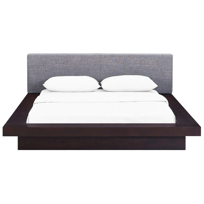 Freja Queen Fabric Platform Bed, Grey, Fabric 12989