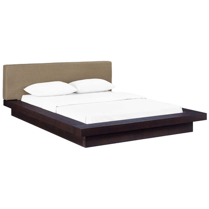 Freja Queen Fabric Platform Bed, Brown, Fabric 12990