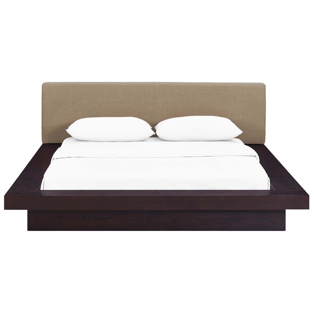 Freja Queen Fabric Platform Bed, Brown, Fabric 12990