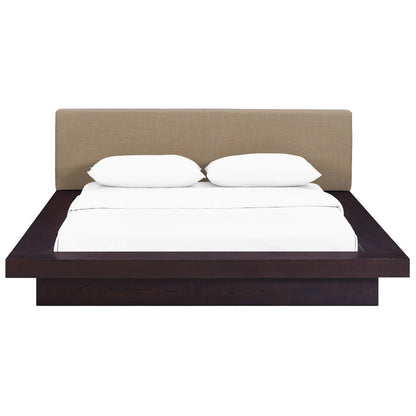 Freja Queen Fabric Platform Bed, Brown, Fabric 12990