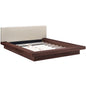 Freja Queen Fabric Platform Bed, Beige, Fabric 12992
