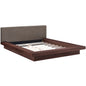 Freja Queen Fabric Platform Bed, Brown, Fabric 12993
