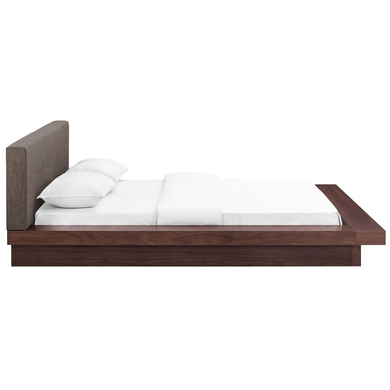 Freja Queen Fabric Platform Bed, Brown, Fabric 12993