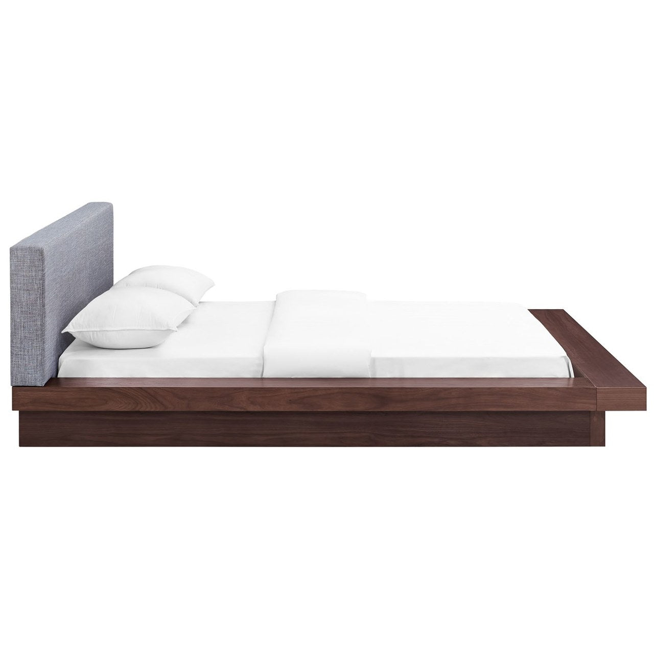 Freja Queen Fabric Platform Bed, Grey, Fabric 12995