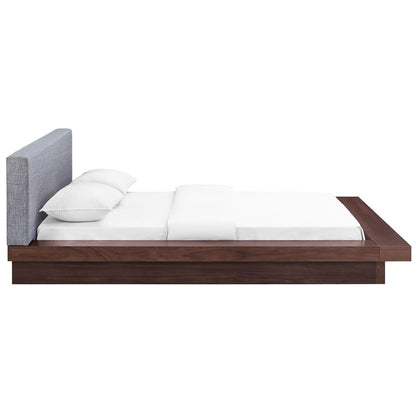 Freja Queen Fabric Platform Bed, Grey, Fabric 12995