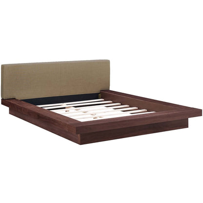 Freja Queen Fabric Platform Bed, Brown, Fabric 12996