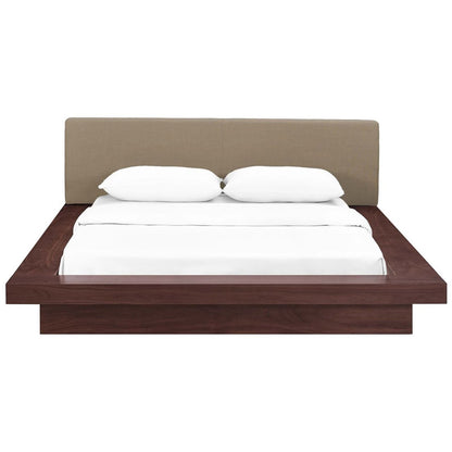 Freja Queen Fabric Platform Bed, Brown, Fabric 12996