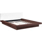 Freja Queen Vinyl Platform Bed, White, Fabric 12999