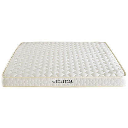 Emma 6" Full Mattress, Full Size, Fabric, White, 14446