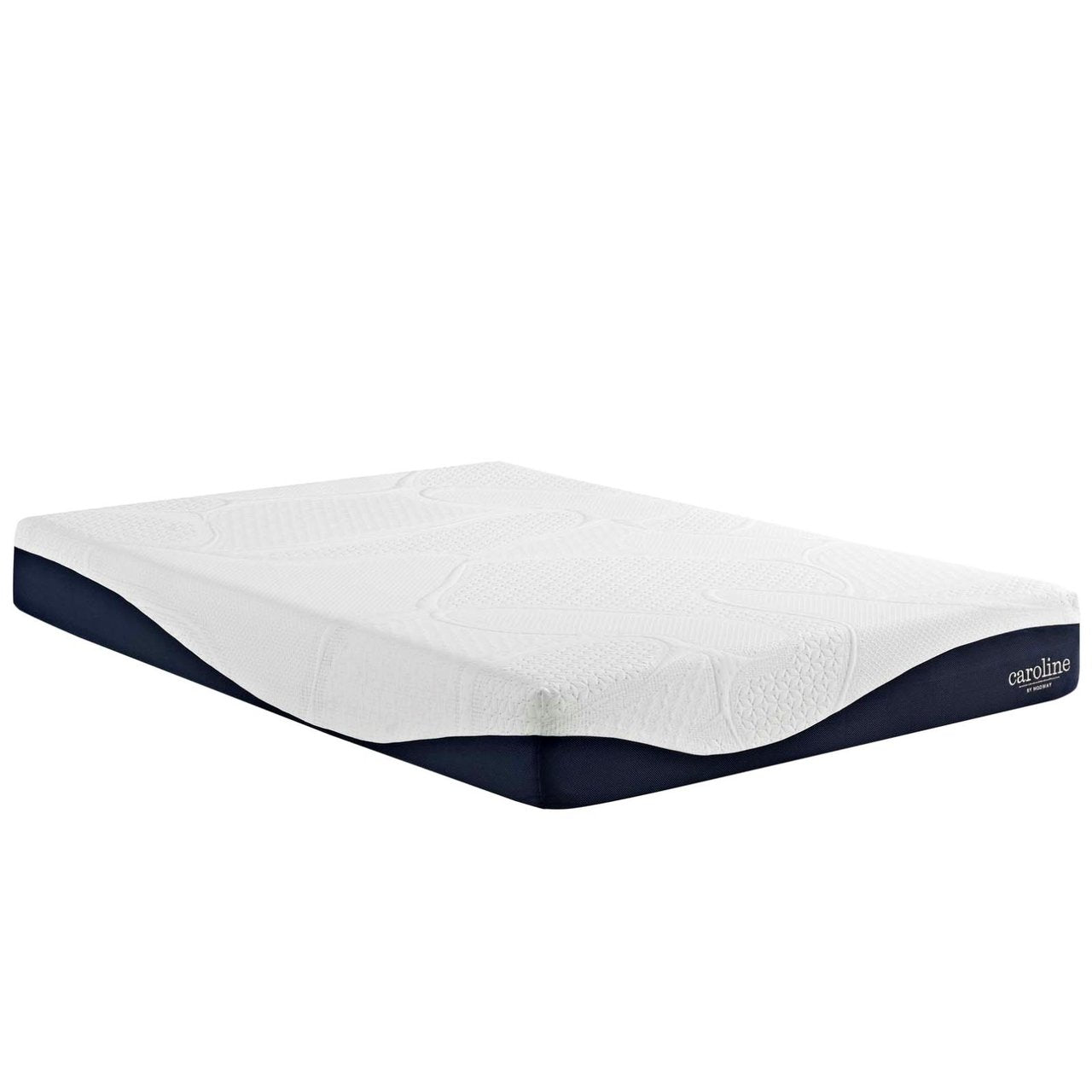 Caroline 10" King Memory Foam Mattress, White, Fabric 13003